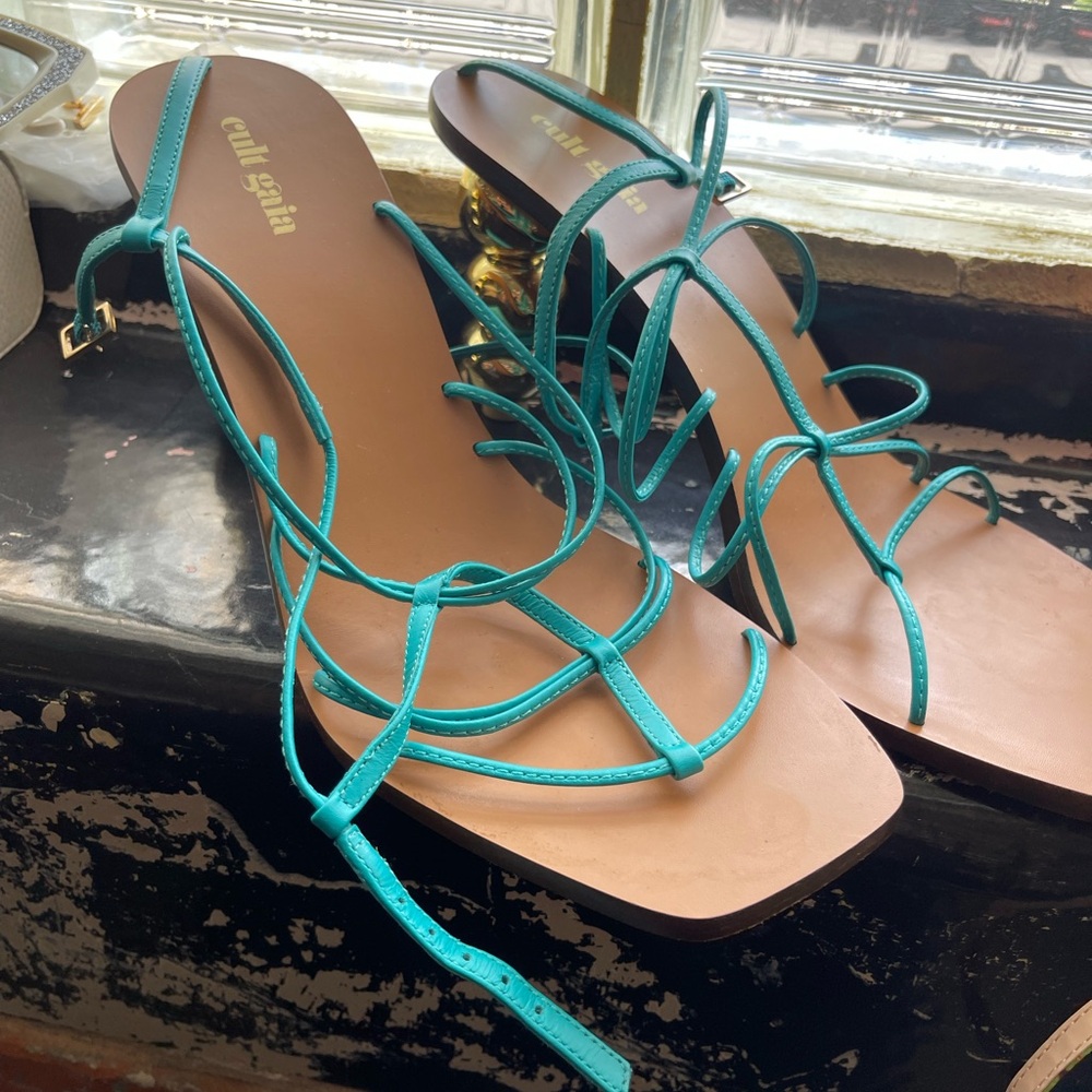Cult Gaia Blue Strappy Sandals Elegant Design